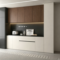 Buffet en bois de noyer sur mesure avec éclairage LED, unité de rangement moderne pour salon, salle à manger, maison