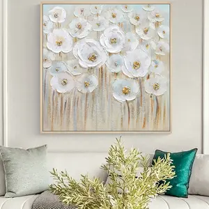 HUACAN Handpainted Oil Painting On Canvas Handmade Flower Oil Painting Wall Art Picture Home Decoration Wedding Decor Unframed