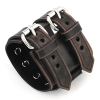 Venta de fábrica estilo Retro primera capa pulsera de cuero genuino correa de reloj personalidad remache atmosférico correa de reloj ancha para hombres