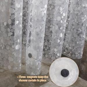 Doublure de rideau de douche METABEST 3D Pebble Pattern: matériau PEVA durable avec aimants robustes, idéal pour les cabines de douche et le bain - Product Image 3