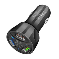 Chargeur de voiture pour écouteurs avec logo OEM, matériau ignifuge, QC3.0, 3 ports USB Type-C, charge rapide 35W, 12V-24V, OTP