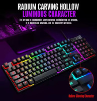 Clavier de jeu rétroéclairé Soyto TF200 Repose-poignet Souris de jeu filaire Clavier et souris lumineux combinés pour PC Gamer Windows