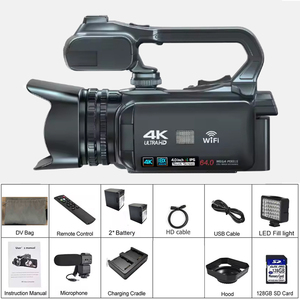 Caméra vidéo 4K avec fonction AF, photos 13 MP, zoom optique 18x, caméra professionnelle disponible pour une utilisation avec la diffusion en direct sur <span class=keywords><strong>YouTube</strong></span>. - Product Image 4