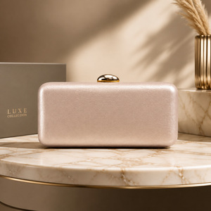 Wholesale women's clutch bags Top handle party handbags Luxe Collection Metallic Silver Clutch Bag Evening Party Style - Product Image 4