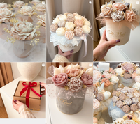 Boîte ronde en papier DIY, boîte de rangement cylindrique, peinture de logo, emballage cadeau en forme de rose, boîte ronde en carton pour fleurs avec couvercle