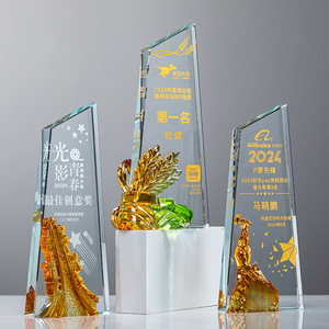 Creative Glass <b>Trophy</b> With Laser <b>Engraving</b> And Uv Printing For Conference Awards And Commemorative Gifts - Product Image 5