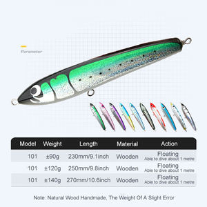Leurres flottants pour la pêche en mer, grands leurres artificiels en bois, leurres crayon, leurres pour la pêche en bateau, leurres pour thon - Product Image 3