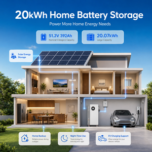ระบบจัดเก็บพลังงานภายในบ้าน CE 40kWh 8000 รอบการใช้งาน 5KW 10KW 20KW 51.2V แบตเตอรี่ลิเธียม 48V 400AH แบตเตอรี่พลังงานแสงอาทิตย์ 20kwh - Product Image 1