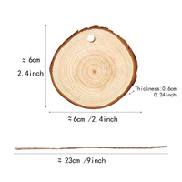 Tranches de bois naturel non finies pour l'artisanat DIY, décorations murales gravées, ornements de Noël, décoration de mariage rustique, personnalisables