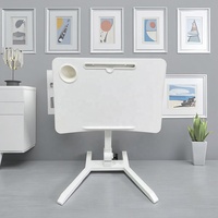 Petite solution spatiale moderne réglable en hauteur ergonomique bureau de bureau pneumatique réglable dessus de table pliable empilable