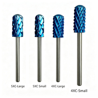 Forets à ongles bleus 4XC 5XC, tailles S et L, têtes lisses pour ongles en acrylique