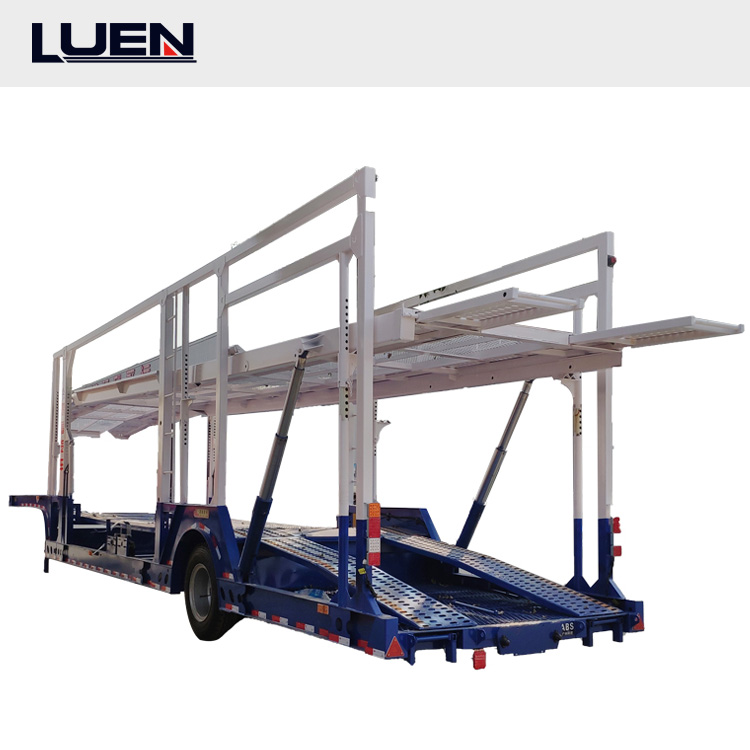 2 оси Double Deck Авто перевозчика алюминий, защитные штаны для сухопутного полуприцеп грузовика для 10 легковые автомобили