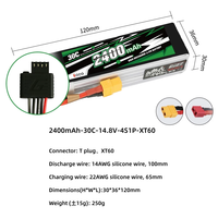 Batterie LiPo ACE 4S 14,8V, 30C & 45C 2200-5300mAh pour drone FPV, voiture RC, avion RC, modèle de loisir