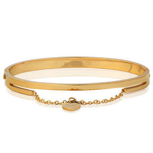 Heart Shape Stainless Steel Bracelet 6Mm <b>Gold</b> Women's Everyday Wear Charm <b>Bangle</b> <b>Rose</b> <b>Gold</b> Jewelry - Product Image 1