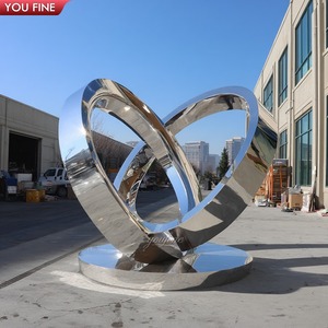 Youfine Tùy Chỉnh Ngoài Trời Lớn Công Cộng Nghệ Thuật Địa điểm Nghệ Thuật Trang Trí Thép Không Gỉ Kim Loại Đánh Bóng Nghệ Thuật Hiện Đại Tác Phẩm Điêu Khắc - Product Image 4