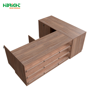 Comptoir de service en bois Highbright avec plateau en marbre pour supermarché et épicerie - Product Image 3