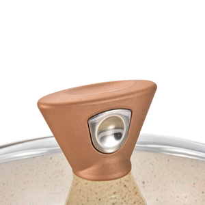 <span class=keywords><strong>Schweizer</strong></span> Industrie Camping Keramik Aluminium Körper tief Waben marmor Antihaft beschichtung Granit Induktion Bratpfanne mit Deckel - Product Image 5