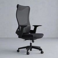 Chaise pivotante de bureau réglable au design moderne à dossier haut noir vente en gros