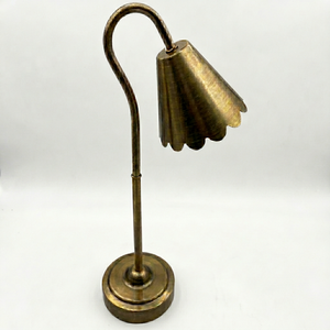 Minimalist Brass Desk Lamp With Adjustable Arm Warm White <b>LED</b> <b>Light</b> For Bedroom 2700K 25000hrs Lifespan - Product Image 1