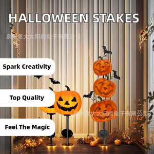 Lumière LED solaire en forme de citrouille pour Halloween, décoration extérieure, 3 têtes, IP65, étanche, décoration de jardin pour fête - Product Image 3