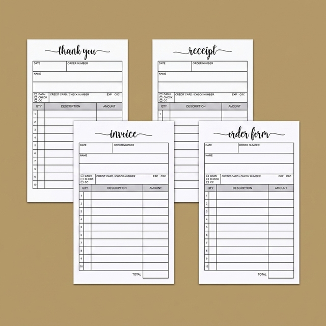 NCR Carbonless Receipts Books, Carbonless Copy Paper Custom Printing, 2/3/4-ply Receipts with Strip Binding.