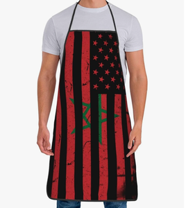 Promoción de Fábrica: Delantales de Cocina con Diseño de Corazón Marroquí y Bandera de Marruecos, Delantal Ajustable Unisex - Product Image 4