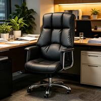 Chaise de bureau ergonomique moderne à dossier haut, pivotante, chaise de bureau de luxe en cuir pour PDG, dirigeant