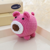 Porte-clés en crochet animaux mignons (chien et panda) en forme de cœur, pendentifs tissés faits main, petits cadeaux, OEM/ODM disponible