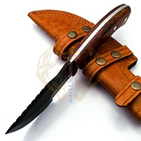 Couteau tactique de chasse et de camping SIZZCO en gros, OEM, en acier enduit de poudre, manche en bois dur, qualité industrielle, garantie 3 ans