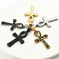 Collier pendentif croix Ankh en acier inoxydable, symbole rétro de la vie de l'Egypte ancienne, colliers croix amulette, bijoux pour hommes et femmes