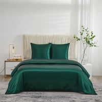 Ensemble de housse de couette en soie lavée tissée moderne à bas prix, 3 pièces, taille Queen King, couleur unie blanche, personnalisable, textiles pour la maison et l'hôtel