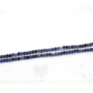 2024 Sodalite 3mm crystal beads round faceted 3mm stone bead strands natural gemstone faceted gemstone beads jewelry
