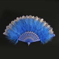 Éventail pliant vintage en plumes de fée et dentelle pour la danse, les séances photo, le défilé, les voyages, le cosplay