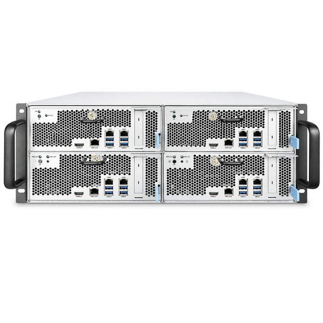 PC-Farm 4U4 4 Node GPU Server for AMD B650 B850 Platform High Density Rackmount IPMI Cloud Gaming AI Server