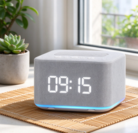 Mesin Bantu Tidur White Noise dengan Lampu Malam LED Warna-warni, 8 Mode Pencahayaan 3000 Suhu Warna, 32 Suara, Jam Alarm