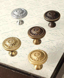 핫세일 레트로 스타일 황동 서랍 손잡이 원형 주방 캐비닛 손잡이 가구 서랍 손잡이 - Product Image 3