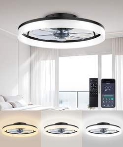 <span class=keywords><strong>Ventilateur</strong></span> de <span class=keywords><strong>plafond</strong></span> réversible moderne urbain de 25 pouces avec lumières LED et télécommande, 6 vitesses, intensité variable - Product Image 3