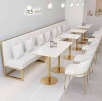 Mobilier commercial pour restaurant, mobilier de restauration rapide carré, mobilier de cuisine, table et chaises de restaurant en marbre