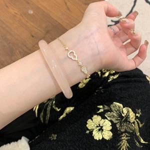 S925 Sterling Silver Inlaid Zircon Gourd <b>Bracelet</b> Dainty Lucky Charm Jewelry Gift For Women Girls Daily Casual <b>Stacking</b> Wear - Product Image 5