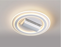 Ventilateur de plafond moderne sans pales avec éclairage LED, corps en fer, pour maison, bureau, salon, chambre, moteur AC ultra-silencieux, télécommande, 6 vitesses