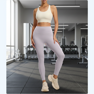 Ensemble de sport 2 pièces uni pour femme, respirant, séchage rapide, soutien-gorge de sport taille haute et leggings sans couture sur le devant pour la gym et le fitness - Product Image 2