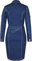 Dernière conception de robe bleue Jupes en jean longueur au genou pour filles pour femmes Jeans côtelés Robes longues à boutonnage multiple pour femmes