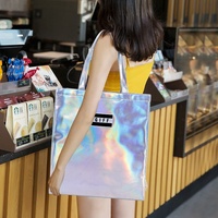 Sacs à main personnalisés en cuir pu pour femmes, sacs à main de voyage, sacs fourre-tout de shopping holographiques laser