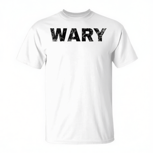 T-shirt vintage avec texte émotionnel 'Wary Mood', produit promotionnel personnalisable de qualité supérieure - Product Image 2