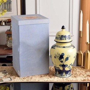 Pot à gingembre en céramique dorée à motifs floraux avec couvercle, vase décoratif en porcelaine blanche de luxe pour la décoration de la maison, ornement de table, pot de rangement - Product Image 4