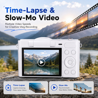 Appareil photo numérique 4K 64MP AF pour débutants avec écran IPS 2,4 pouces, jeux MP3, réglage de l'exposition multilingue, enregistreur rechargeable – Idéal comme cadeau pour étudiant