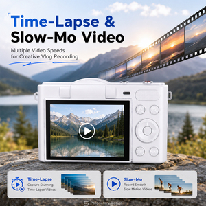 Appareil photo numérique 4K 64MP AF pour débutants avec écran IPS 2,4 pouces, jeux MP3, réglage de l'exposition multilingue, enregistreur rechargeable – Idéal comme cadeau pour étudiant - Product Image 4