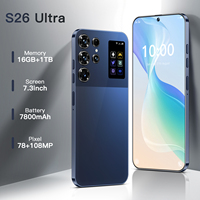 Smartphone S26 Ultra 8+256 Go 5G, appareil photo 108 MP, batterie 7800 mAh, écran HD+ 7,3 pouces, double SIM, Android 14