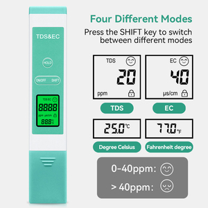Detector de Calidad del Agua Portátil 3 en 1 - Pantalla LCD Retroiluminada, Interruptor de 4 Modos, Indicador de Sonrisa para el Hogar - Product Image 2