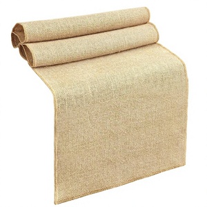 Chemin de table en toile de jute tissée imprimée style rétro 30x275cm pour la décoration de la maison, des hôtels, des mariages, des fêtes de Noël et de la cuisine - Product Image 3